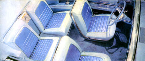 1958 Bonneville convertible interior, from above